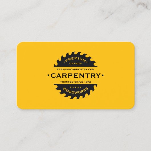 Bauunternehmer für Handwerksbetriebe, hell gelb Visitenkarte (Vorderseite)