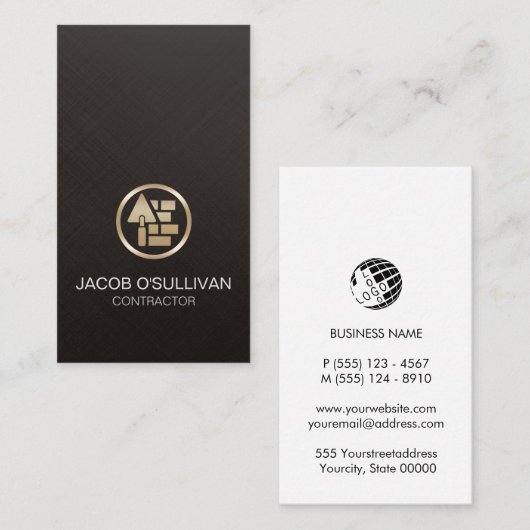 Bauunternehmer Gebäude Builder Visitenkarte (Vorne/Hinten)