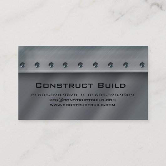 Bauunternehmer-MetallVisitenkarte 3 Visitenkarte (Vorderseite)