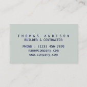 Bauunternehmer Visitenkarte (Rückseite)