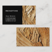 Bauunternehmer-Visitenkarte-Holz-Schwarzes Visitenkarte (Vorne/Hinten)