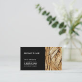 Bauunternehmer-Visitenkarte-Holz-Schwarzes Visitenkarte (Stehend Vorderseite)