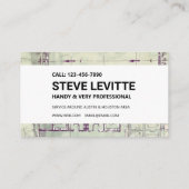 Bauunternehmerkarte - Blueprint auf Weiß Visitenkarte (Rückseite)