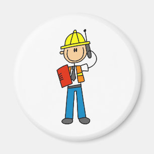 Bauvorarbeiter am Handy Magnet