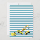 Bauwagen Baby Boy Baby Shower Einladung (Rückseite)