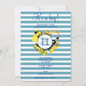 Bauwagen Baby Boy Baby Shower Einladung (Vorderseite)