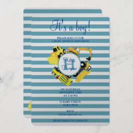 Bauwagen Baby Boy Baby Shower Einladung