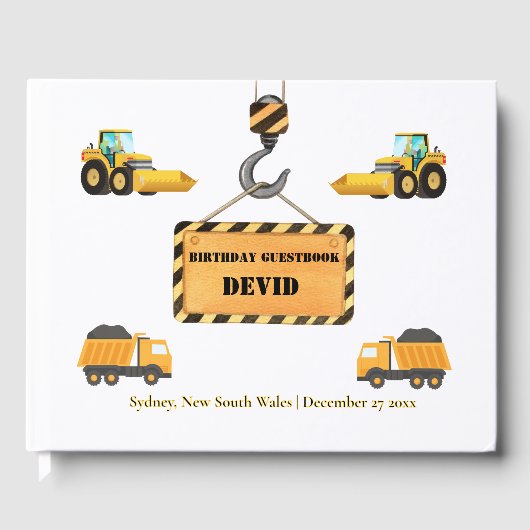 Bauwagen Birthday Gästebuch (Vorderseite)