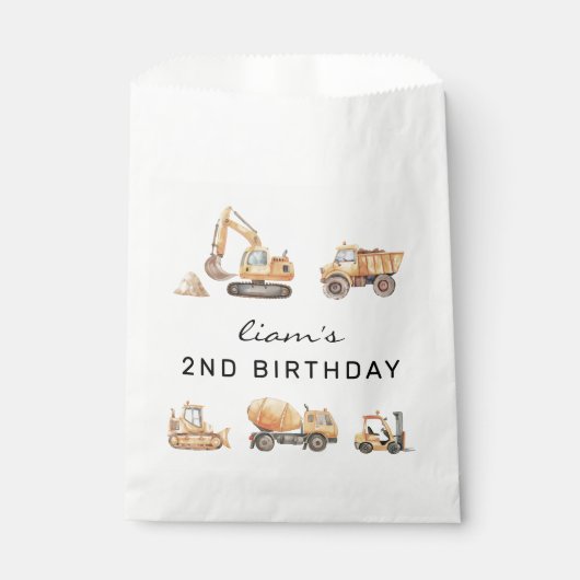 Bauwagen Birthday Moderne Minimal Geschenktütchen (Vorderseite)