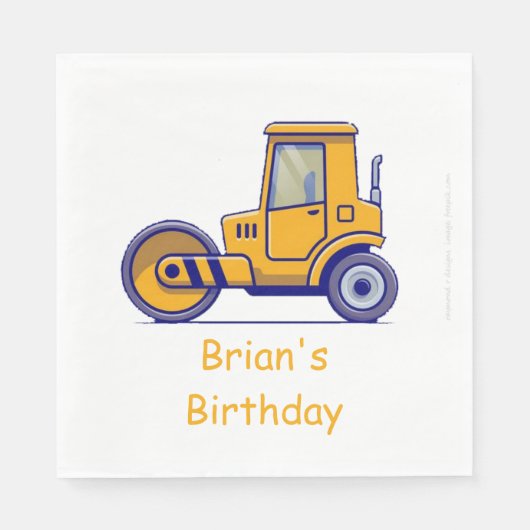 Bauwagen Birthday Napkins Serviette (Vorderseite)
