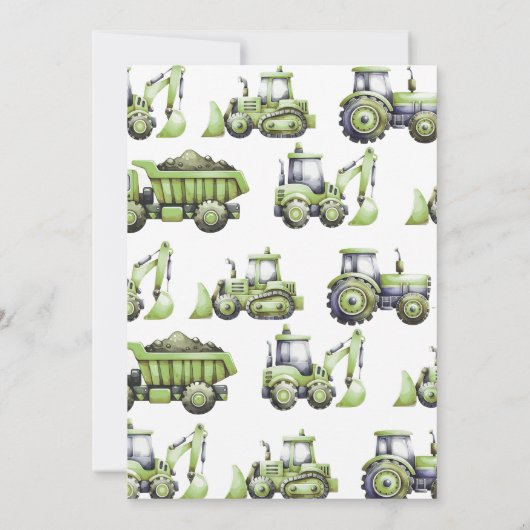 Bauwagen Digger Geburtstag Dankeskarte (Rückseite)