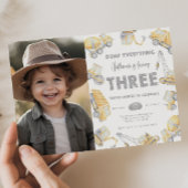 Bauwagen DREI 3. Geburtstag Party Einladung