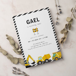 Bauwagen Einfache Geburtstagspartei Einladung
