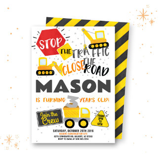 Bauwagen Einladung Geburtstagsparty