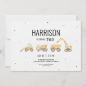 Bauwagen Einladung zum Geburtstag (Vorderseite)