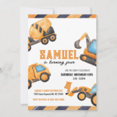 Bauwagen Einladung zum Geburtstag (Vorderseite)