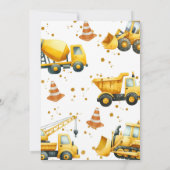 Bauwagen Einladung zum Geburtstag (Rückseite)