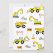 Bauwagen Einladung zur Geburtstagspartei (Rückseite)