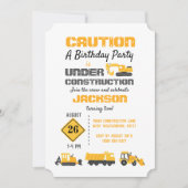 Bauwagen Einladung zur Geburtstagspartei (Vorderseite)