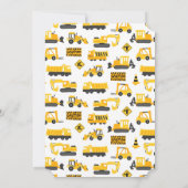 Bauwagen Einladung zur Geburtstagspartei (Rückseite)