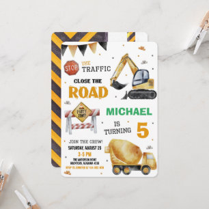 Bauwagen Einladung zur Geburtstagspartei