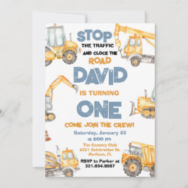 Bauwagen Erste Geburtstagspartei Einladung