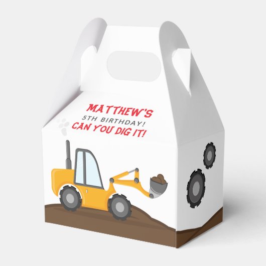 Bauwagen Geburtstag Geschenkschachtel (Rückseite)