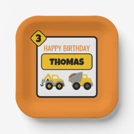 Bauwagen Geburtstag Pappteller