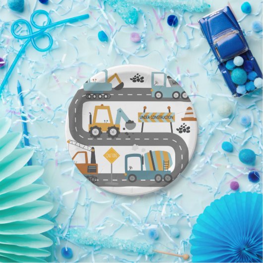 Bauwagen Geburtstag Pappteller (Party)