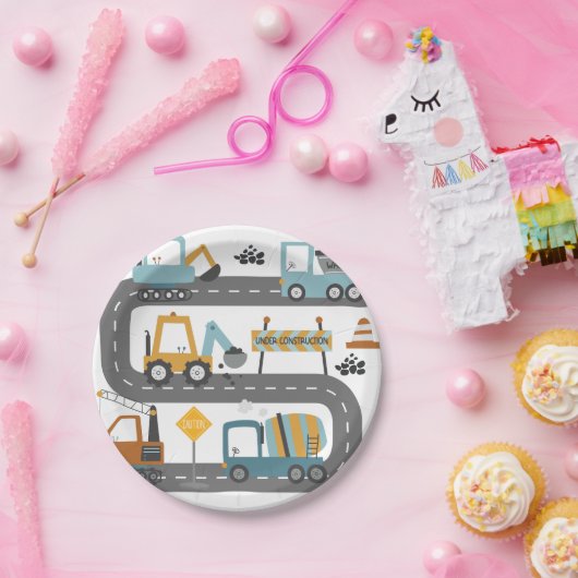 Bauwagen Geburtstag Pappteller (Party)
