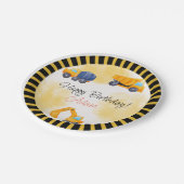 Bauwagen Geburtstag Pappteller (Schrägansicht)