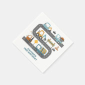 Bauwagen Geburtstag Serviette (Ecke)