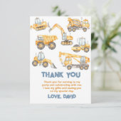 Bauwagen Geburtstagspartei Classic Dankeskarte (Stehend Vorderseite)