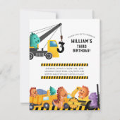 Bauwagen Geburtstagspartei Einladung (Vorderseite)