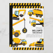 Bauwagen Geburtstagspartei Einladung (Vorne/Hinten)