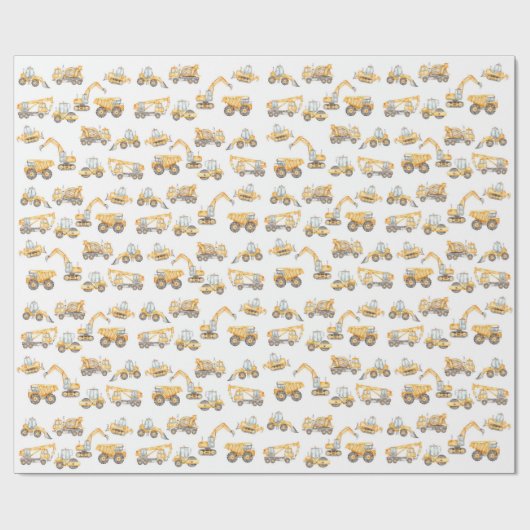 Bauwagen Geburtstagspartei Geschenkpapier (Flach)