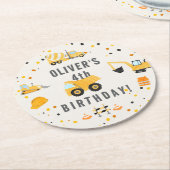 Bauwagen Geburtstagspartei Runder Pappuntersetzer (Angewinkelt)