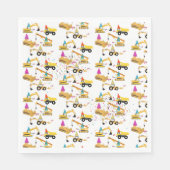 Bauwagen Geburtstagspartmuster Serviette (Vorderseite)