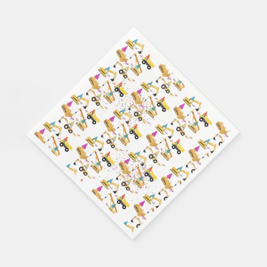 Bauwagen Geburtstagspartmuster Serviette (Ecke)