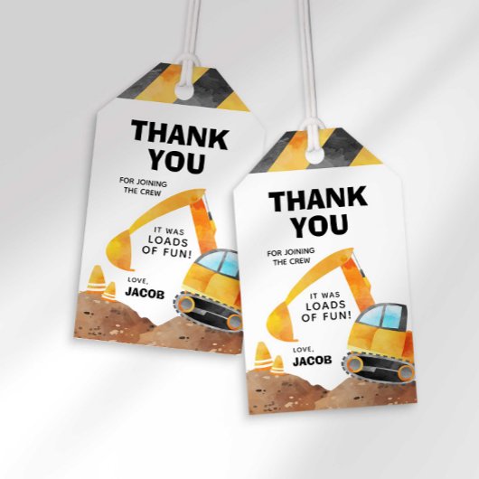 Bauwagen Geburtstagsparty Gefallen Tag Geschenkanhänger