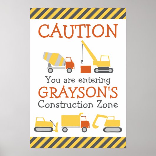 Bauwagen Geburtstagsparty Willkommenspender Poster (Vorne)