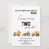 Bauwagen jedes Lebensjahrs Einladung (Vorderseite)