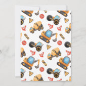 Bauwagen jedes Lebensjahrs Einladung (Rückseite)