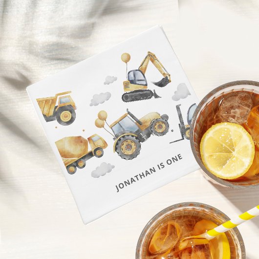 Bauwagen Junge 1. Geburtstag Party Serviette