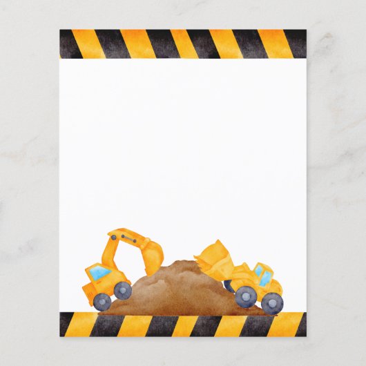 Bauwagen Junge Geburtstagsausschreibung (Rückseite)