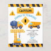 Bauwagen Junge Geburtstagsausschreibung (Vorderseite)