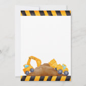 Bauwagen Jungen Geburtstagsparty Einladung (Rückseite)