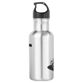 Bauwagen Kind zurück in die Schule Edelstahlflasche (Rückseite)