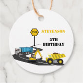 Bauwagen Kind zurück in die Schule Geschenkanhänger (Vorderseite)