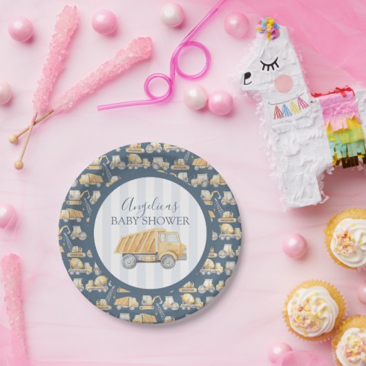 Bauwagen Kinderdusche Pappteller (Party)